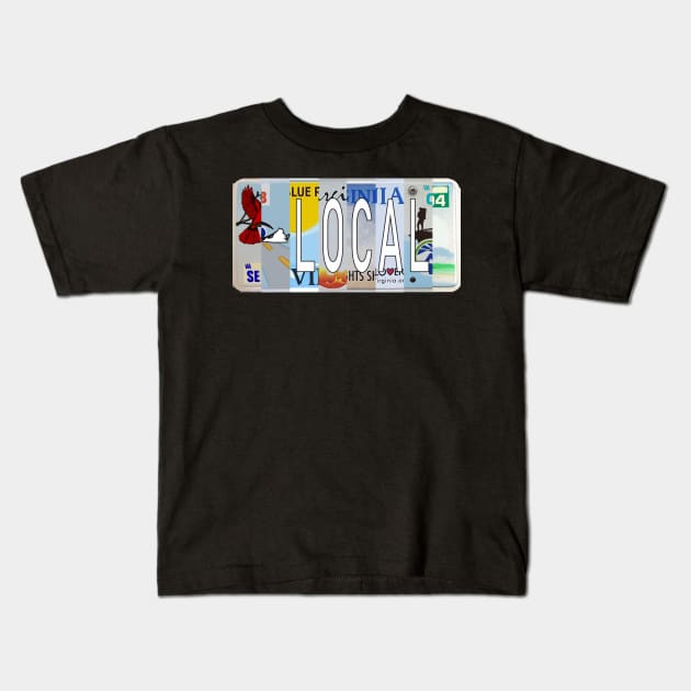 Virginia Local License Plates Kids T-Shirt by stermitkermit